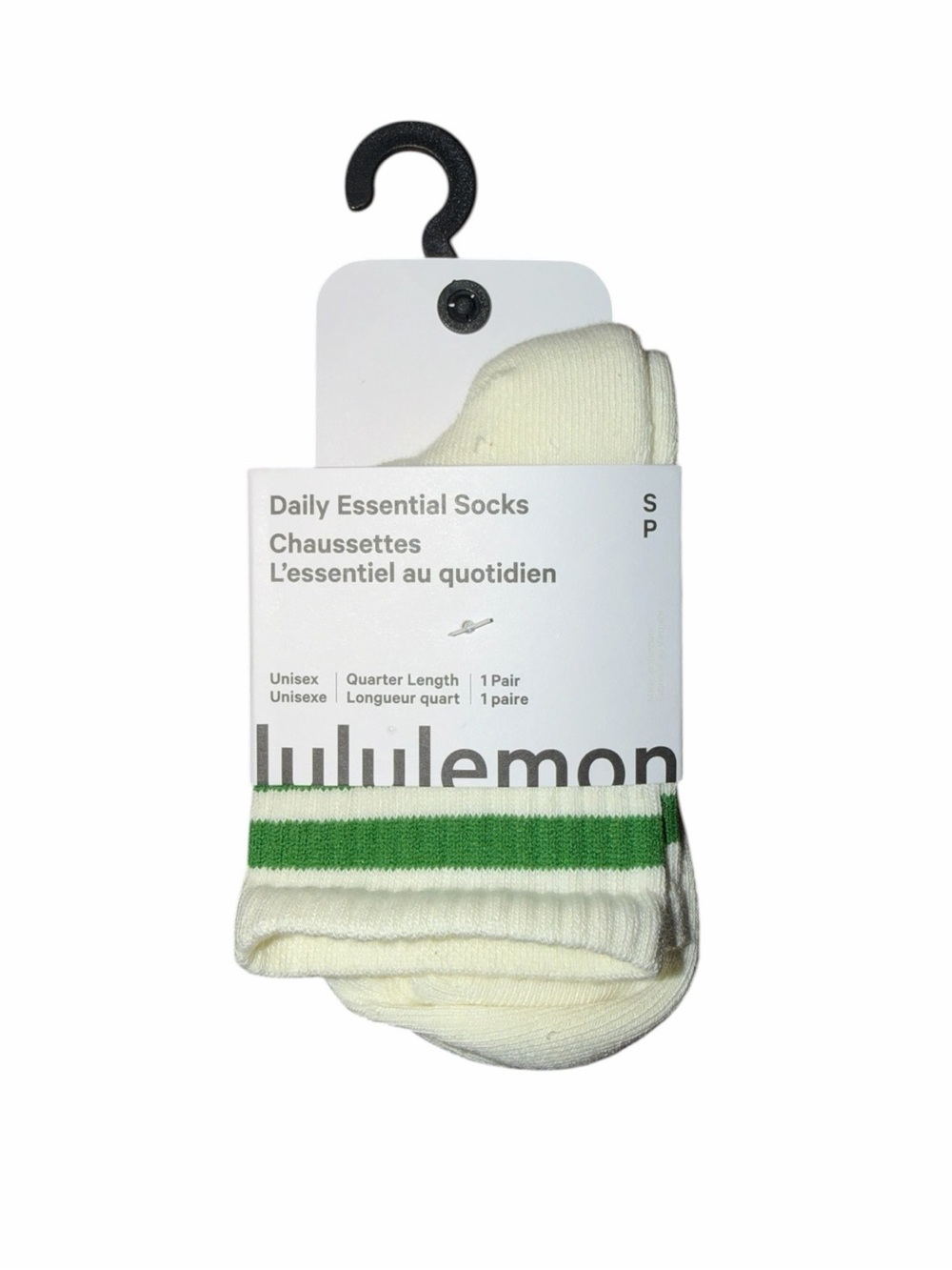 Lululemon Daily Essential Quarter Socks Coconut Ivory Chameleon S NWT - Picture 2 of 9